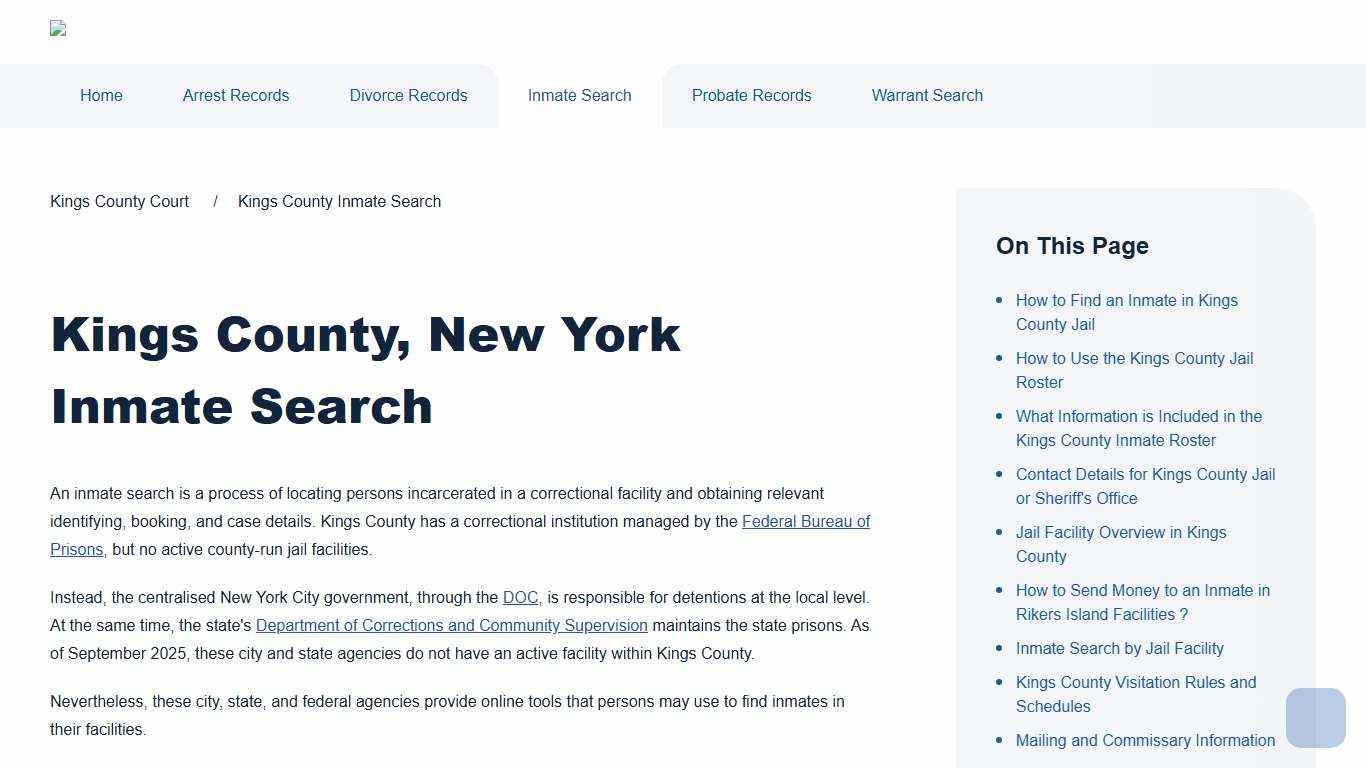 Kings County Inmate Search Kings County Court